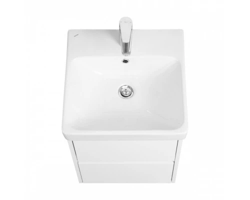 Тумба СКАНДИ 45, подвесная, 2 ящ., белая матовая/белый глянец (под раковину АДРИАНА 45)