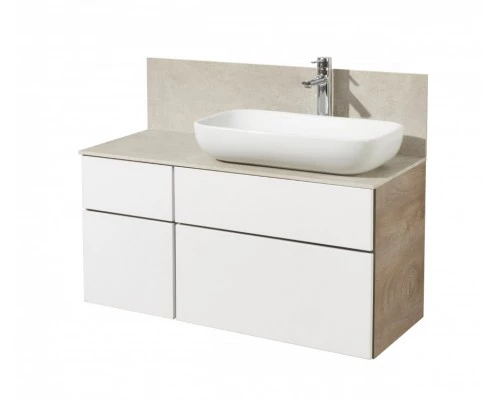 Тумба МИШЕЛЬ 100, дуб эндгрейн, белая (под раковину ОДРИ 42, MILA 350, ЛОЛА 60)