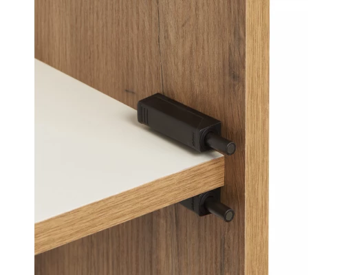 Шкаф-колонна СКАНДИ 40, подвесная, с зеркалом, белая, дуб рустикальный