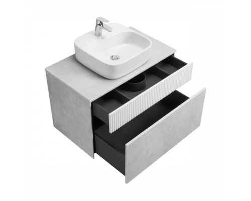 Тумба МАРБЛ 80, 2 ящ., слейт/белый матовый (под раковину MILA 35, MILA 40, ОДРИ Soft 42, ОДРИ Round 