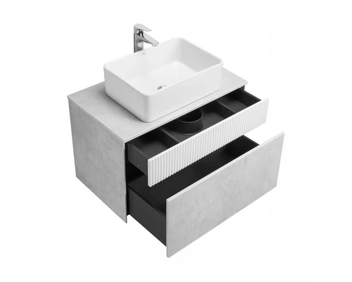 Тумба МАРБЛ 80, 2 ящ., слейт/белый матовый (под раковину MILA 35, MILA 40, ОДРИ Soft 42, ОДРИ Round 