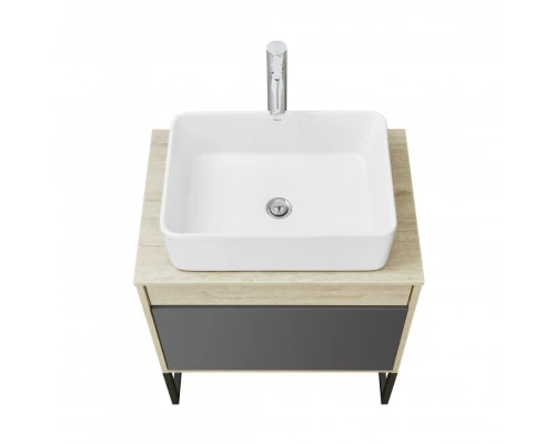 Тумба ЛОФТ УРБАН 65, серый графит, дуб орегон (под раковину MILA 35, MILA 40, ОДРИ 42)