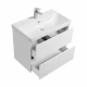 Тумба СКАНДИ 80, универс., 2ящ., белый матовый/белый глянец (под раковину АДРИАНА 80)