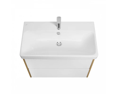 Тумба СКАНДИ 80, универс., 2ящ., белый/ дуб рустикальный (под раковину АДРИАНА 80)