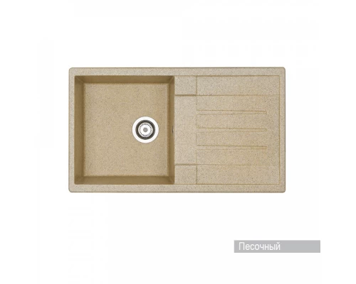 Мойка для кухни  Верона 855x500x210 мм, прямоуг. с крылом, песочный