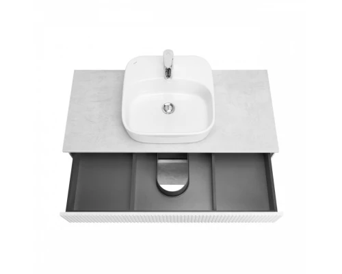 Тумба МАРБЛ 100, 2 ящ., слейт/белый матовый (под раковину MILA 35, MILA 40, ОДРИ Soft 42, ОДРИ Round