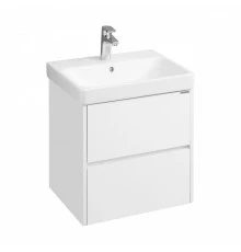 Тумба СКАНДИ 55, подвесная, 2 ящ., белая матовая/белый глянец (под раковину АДРИАНА 55)