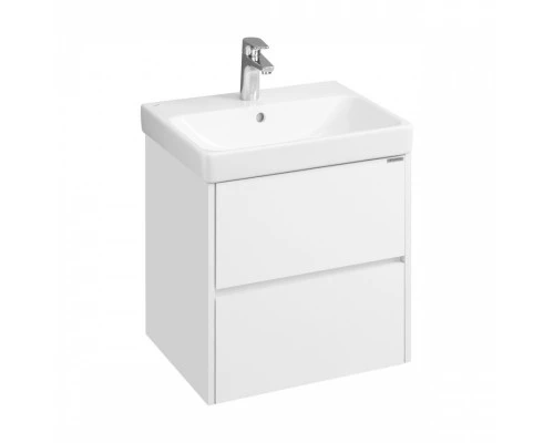 Тумба СКАНДИ 55, подвесная, 2 ящ., белая матовая/белый глянец (под раковину АДРИАНА 55)