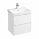 Тумба СКАНДИ 55, подвесная, 2 ящ., белая матовая/белый глянец (под раковину АДРИАНА 55)