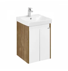 Тумба СКАНДИ DOORS 45, универс., 2 дв., белый глянец/дуб рустикальный (под раковину АДРИАНА 45)