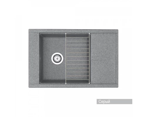 Мойка для кухни Делия 78 787x516x218 мм, прямоуг. с крылом, серый
