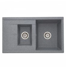 Мойка для кухни  Делия 87 870x510x218 мм, прямоуг. с крылом и доп. чашей, серый