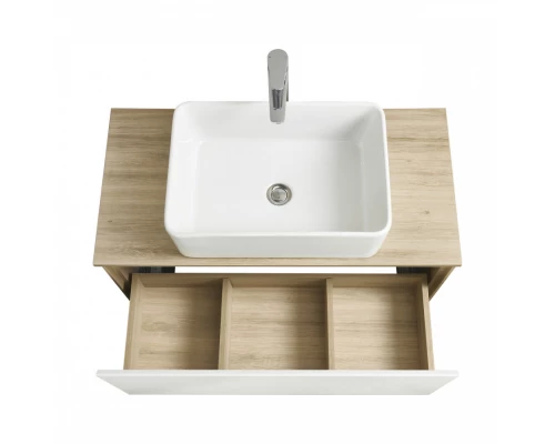 Тумба ЛИБЕРТИ 90,1ящ.,подвесн.,дуб эльвезия/бел.глян. (под рак-ну АДРИАНА 90,MILA 35,MILA 40,ОДРИ 42