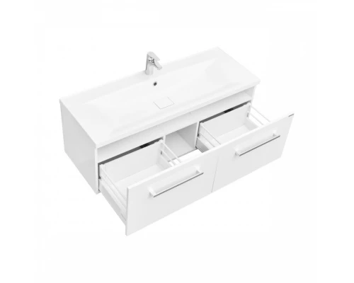 Тумба МАДРИД 120 М, 2 ящика, белая (под раковину АЙРИС М 120, АЙРИС 120, ПРЕМЬЕР М 120, ПРЕМЬЕР 120)