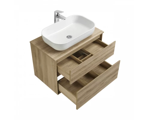 Тумба ЛИБЕРТИ 75, 2 ящ., подвесная, дуб эльвезия (под раковину ЭЛИНА 75, MILA 35, MILA 40, ОДРИ 42)