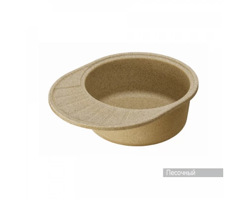 Мойка для кухни  Чезана 568x437x191 мм,круглая с крылом, песочный