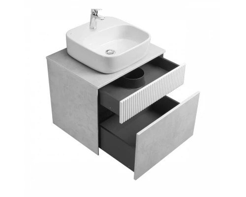 Тумба МАРБЛ 60, 2 ящ., слейт/белый матовый (под раковину MILA 35, MILA 40, ОДРИ Soft 42)