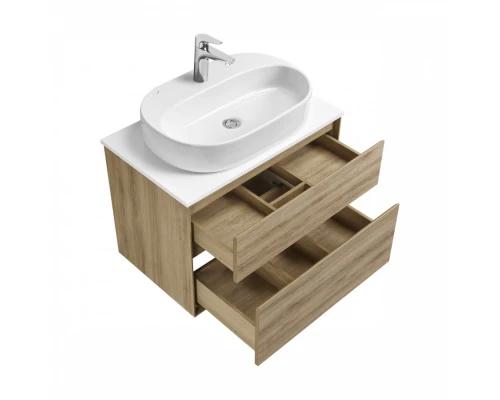 Тумба ЛИБЕРТИ 75, 2 ящ., подвесная, дуб эльвезия (под раковину ЭЛИНА 75, MILA 35, MILA 40, ОДРИ 42)