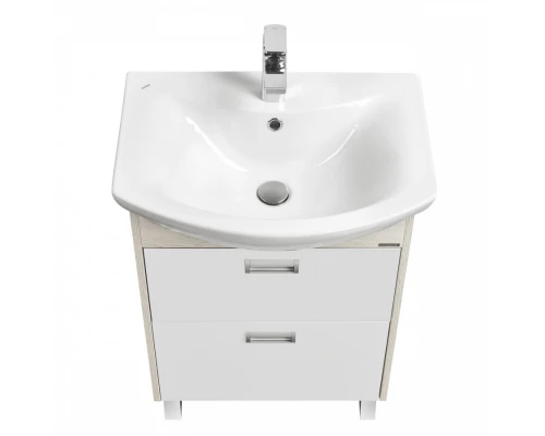 Тумба БЕККА 60, белая, дуб сомерсет (под раковину БАЛТИКА 60)