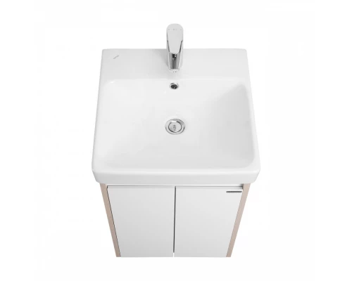 Тумба СКАНДИ DOORS 45, универс., 2 дв., белый глянец/дуб верона (под раковину АДРИАНА 45)