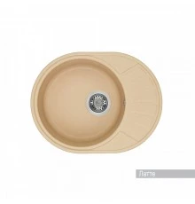 Мойка для кухни  Чезана 568x437x191 мм,круглая с крылом, латте