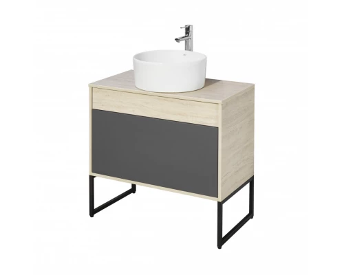 Тумба ЛОФТ УРБАН 80, серый графит, дуб орегон (под раковину MILA 35, MILA 40, ОДРИ 42)
