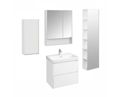 Зеркальный шкаф СКАНДИ 70, подвесной, белый