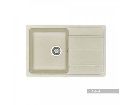 Мойка для кухни Аманда 780x510x211 мм, прямоуг. с крылом, жемчуг