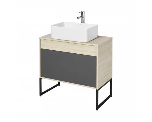 Тумба ЛОФТ УРБАН 80, серый графит, дуб орегон (под раковину MILA 35, MILA 40, ОДРИ 42)