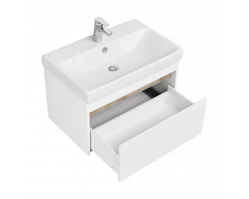 Тумба МАРТИ 70, подвесная, белая, ясень шимо (под раковину АДРИАНА 70)