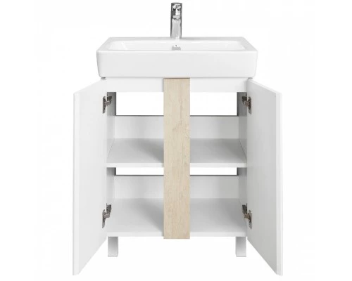 Тумба под раковину КАНТРИ 60 белый, дуб верона (под раковину НЕО 60)
