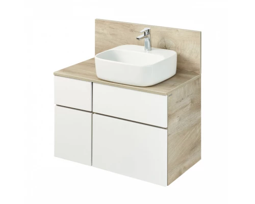 Тумба МИШЕЛЬ 80, дуб эндгрейн, белая (под раковину ОДРИ 42, MILA 350, ЛОЛА 60)