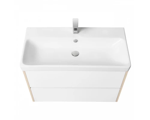 Тумба СКАНДИ 90, белая, дуб верона (под раковину АДРИАНА 90) 