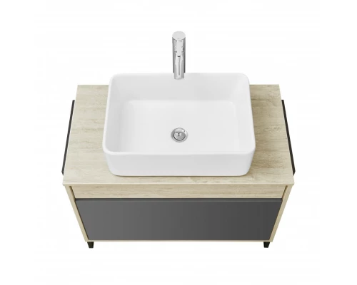 Тумба ЛОФТ УРБАН 80, серый графит, дуб орегон (под раковину MILA 35, MILA 40, ОДРИ 42)