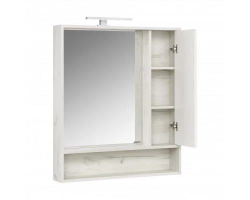 Зеркальный шкаф ФЛАЙ 80, белый, дуб крафт