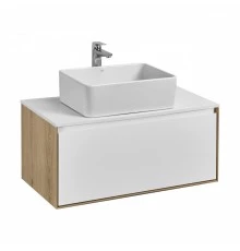 Тумба ЛИБЕРТИ 90,1ящ.,подвесн.,дуб эльвезия/бел.глян. (под рак-ну АДРИАНА 90,MILA 35,MILA 40,ОДРИ 42