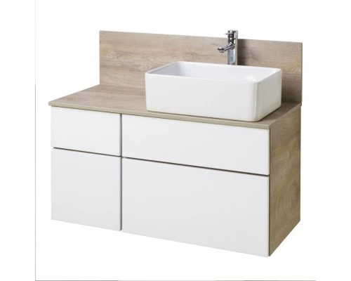 Тумба МИШЕЛЬ 100, дуб эндгрейн, белая (под раковину ОДРИ 42, MILA 350, ЛОЛА 60)