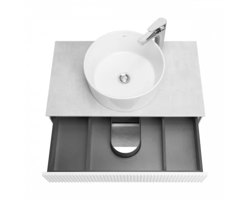 Тумба МАРБЛ 80, 2 ящ., слейт/белый матовый (под раковину MILA 35, MILA 40, ОДРИ Soft 42, ОДРИ Round 