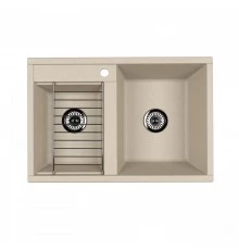 Мойка для кухни  Делия 78 DBL  780x520x218 мм, прямоуг. с крылом, шампань