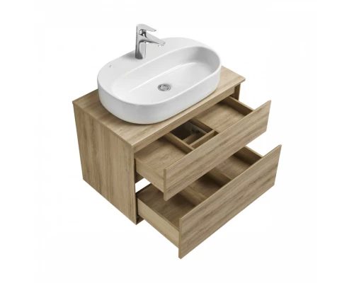 Тумба ЛИБЕРТИ 75, 2 ящ., подвесная, дуб эльвезия (под раковину ЭЛИНА 75, MILA 35, MILA 40, ОДРИ 42)