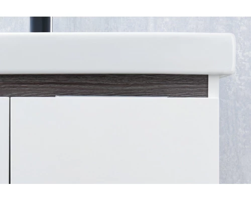 Тумба РЕНЕ 60, белая, грецкий орех (под раковину МИРАНДА 60) 