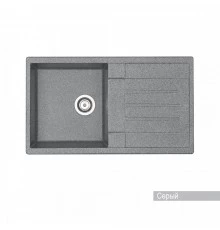 Мойка для кухни  Верона 855x500x210 мм, прямоуг. с крылом, серый