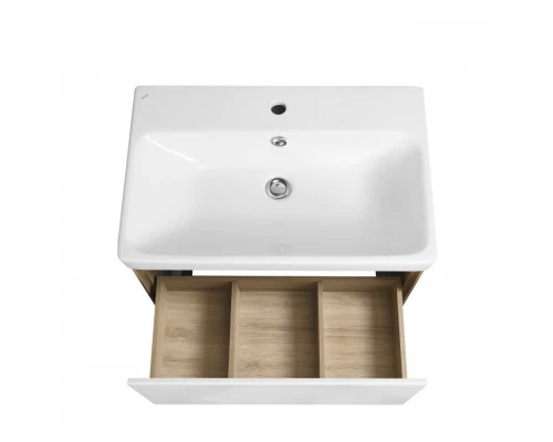 Тумба ЛИБЕРТИ 70, 1 ящ.,подв., дуб эльвезия/бел. гл-ц (под р-ну АДРИАНА 70,MILA 35,MILA 40,ОДРИ 42