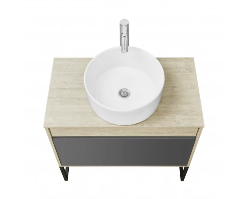 Тумба ЛОФТ УРБАН 80, серый графит, дуб орегон (под раковину MILA 35, MILA 40, ОДРИ 42)