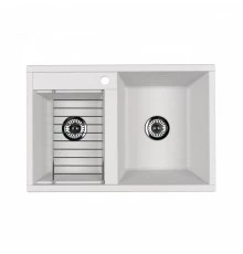 Мойка для кухни  Делия 78 DBL  780x520x218 мм, прямоуг. с крылом, жемчуг