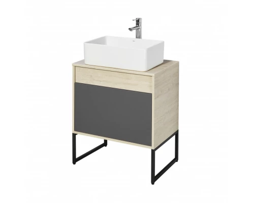 Тумба ЛОФТ УРБАН 65, серый графит, дуб орегон (под раковину MILA 35, MILA 40, ОДРИ 42)