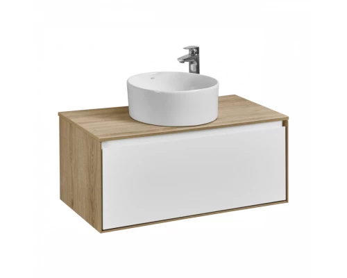 Тумба ЛИБЕРТИ 90,1ящ.,подвесн.,дуб эльвезия/бел.глян. (под рак-ну АДРИАНА 90,MILA 35,MILA 40,ОДРИ 42