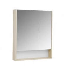 Зеркальный шкаф СКАНДИ 70, белый, дуб верона