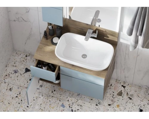 Тумба МИШЕЛЬ 80, дуб рустикальный, фьорд (под раковину ОДРИ 42, MILA 350, ЛОЛА 60)