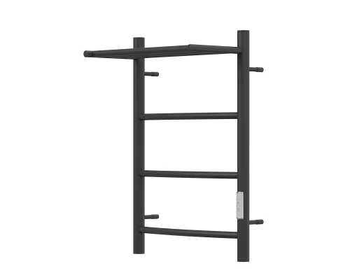 Полотенцесушитель электрический APEXTERMO Корона CR01164BM 600x400 с полкой, черный матовый